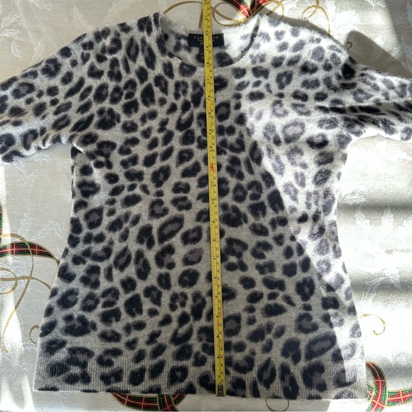 Cashmere Charter Club Luxury 100% Cashmere Leopard Print Sweater Size Small - Picture 9 of 11